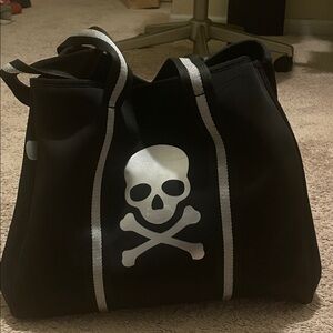 SoulCycle Black Duffel Bag with Silver Skull